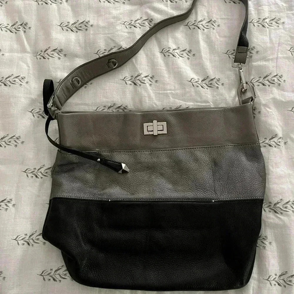 Perlina Handbags - Perlina Leather Purse Three tone leather